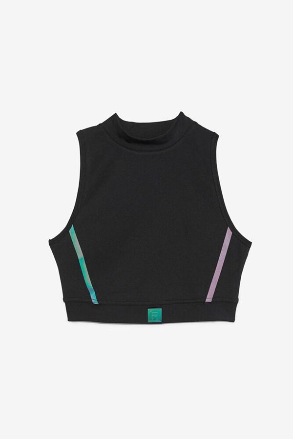 Fila Zola Crop Women's T-Shirts - Black,NZ 395-65328